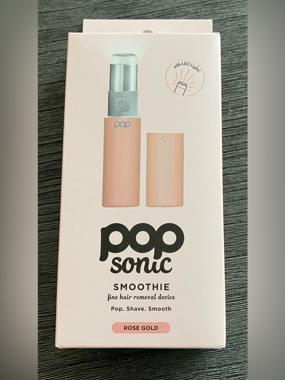 POPsonic Smoothie Rose Gold Mini Hair Removal Device, brand new, never opened